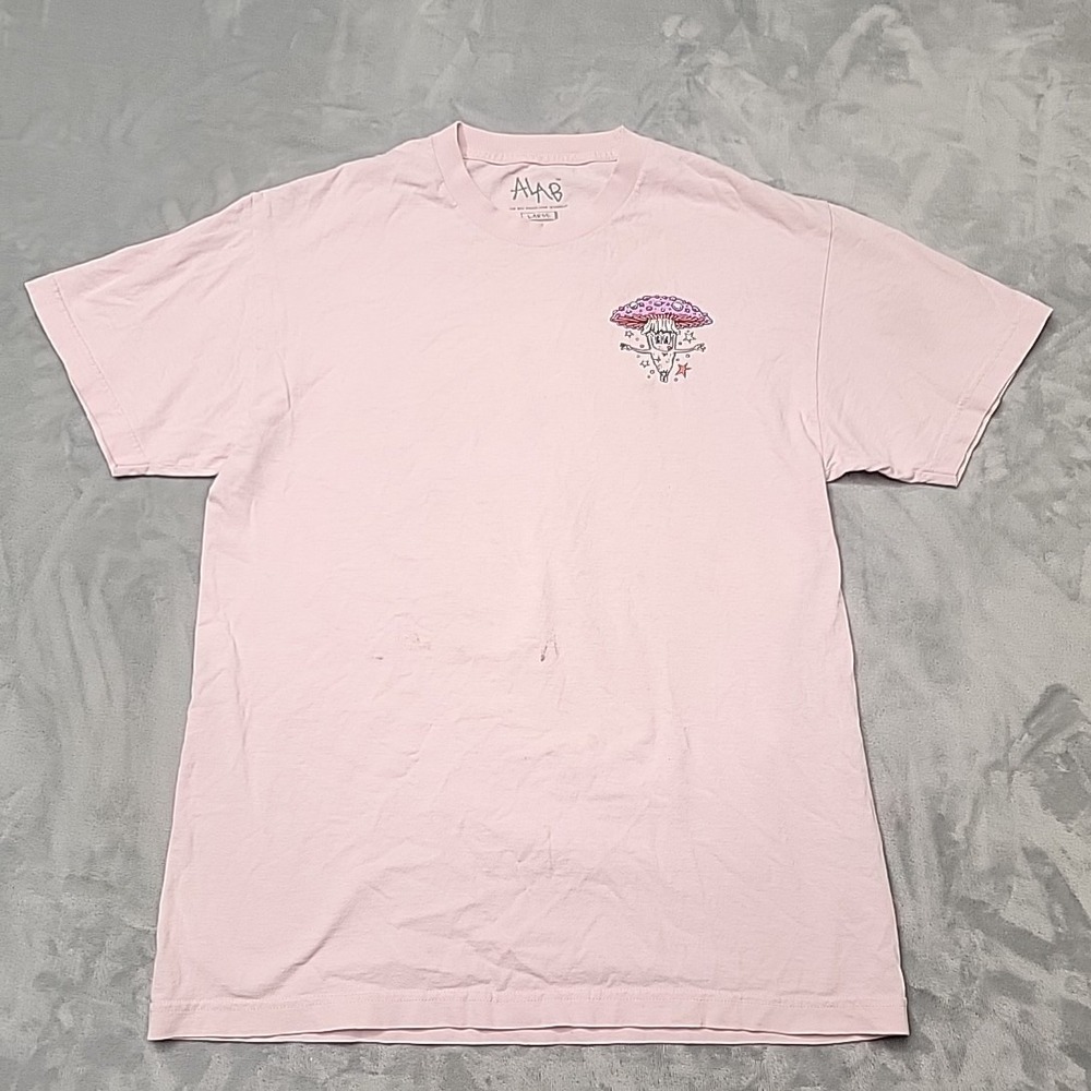 Mushroom Have A Nice Trip Shirt Mens Large Pink A-Lab Graphic Tee Space Trippy